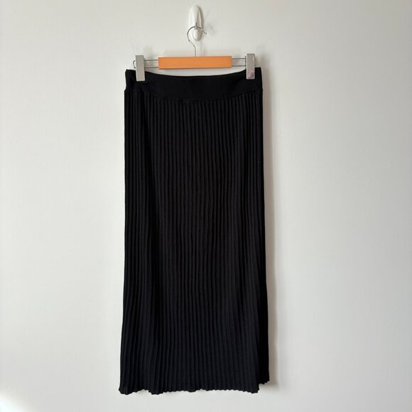 Aritzia Wilfred Zeta Ribbed Midi Skirt with Slit Black Size Small - Picture 3 of 4